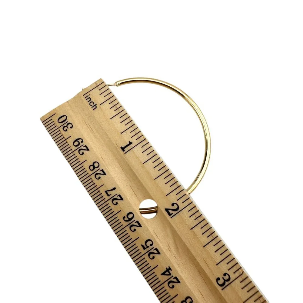 Gold Filled Hoop Earrings Large 2" Closed Hoops 14KT Gold Filled - Picture 5 of 8